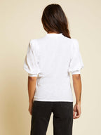 Veronique girly henley in white