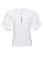 Veronique girly henley in white