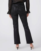 Claudine with exposed front zip in black fog luxe coated