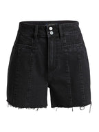 Dani vintage seamed shorts with raw hem in night cloud