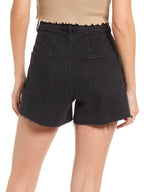 Dani vintage seamed shorts with raw hem in night cloud