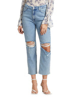 Noella straight with raw hem in doretta destructed