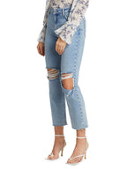 Noella straight with raw hem in doretta destructed