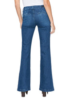 Genevieve flare with folded waistband and belt in cecilia