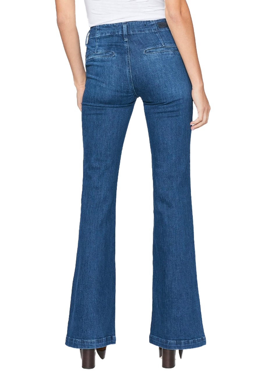 Genevieve flare with folded waistband and belt in cecilia