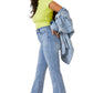 Laurel canyon flare with raw hem in marienne