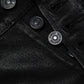 Hoxton ultra skinny with exposed buttonfly in black fog luxe coated