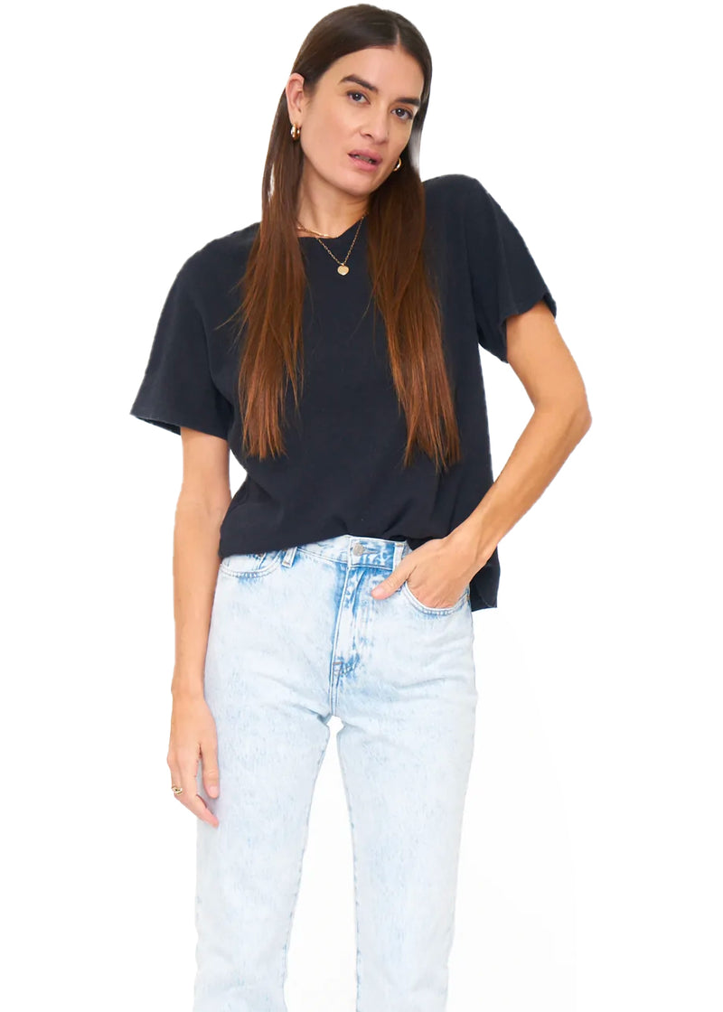 Palmer hemp boxy tee in black stone