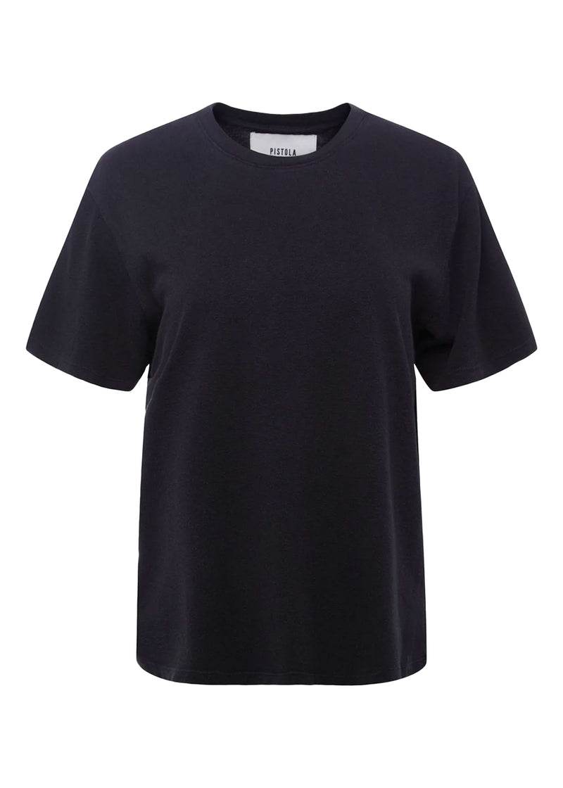 Palmer hemp boxy tee in black stone