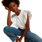 Para boxy tee in optic white