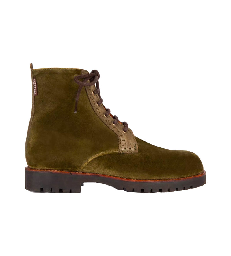 Rodriguez velvet boot in moss