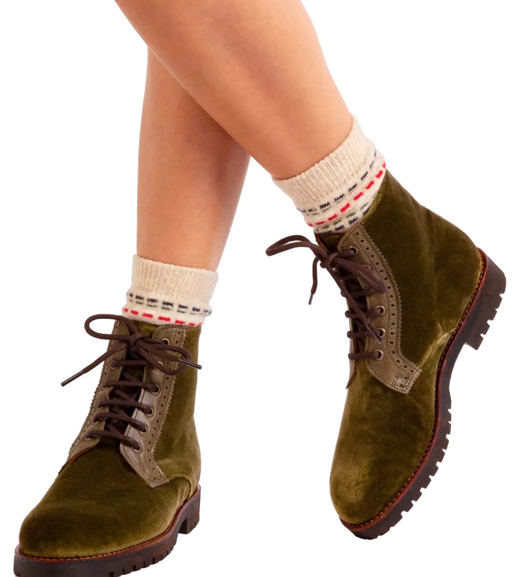 Rodriguez velvet boot in moss