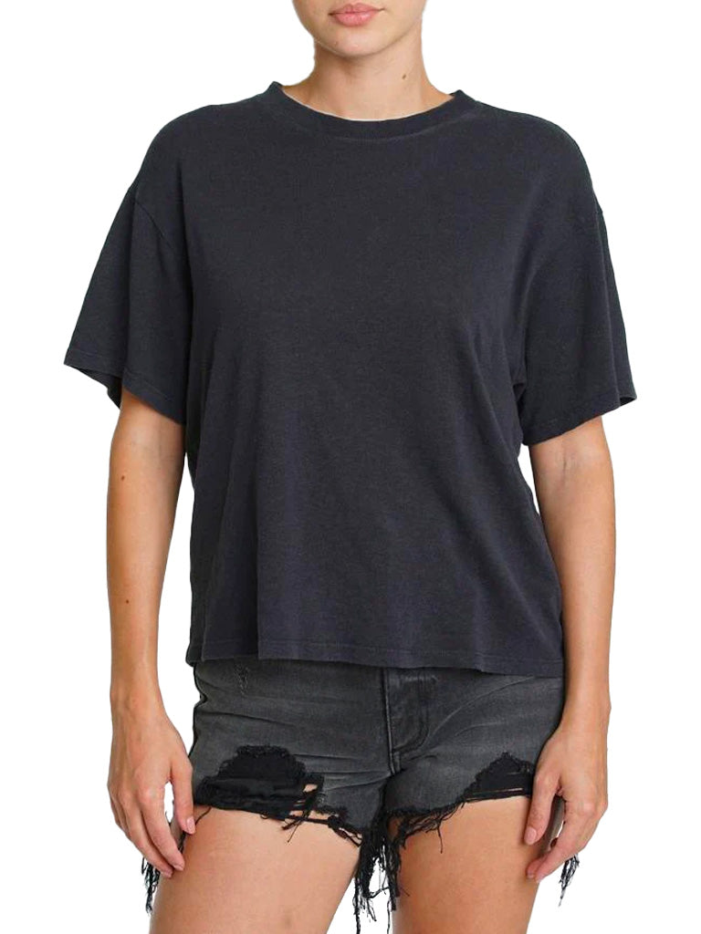 Palmer hemp boxy tee in black stone