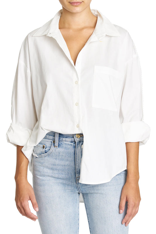 Sloane button down shirt in le blanc