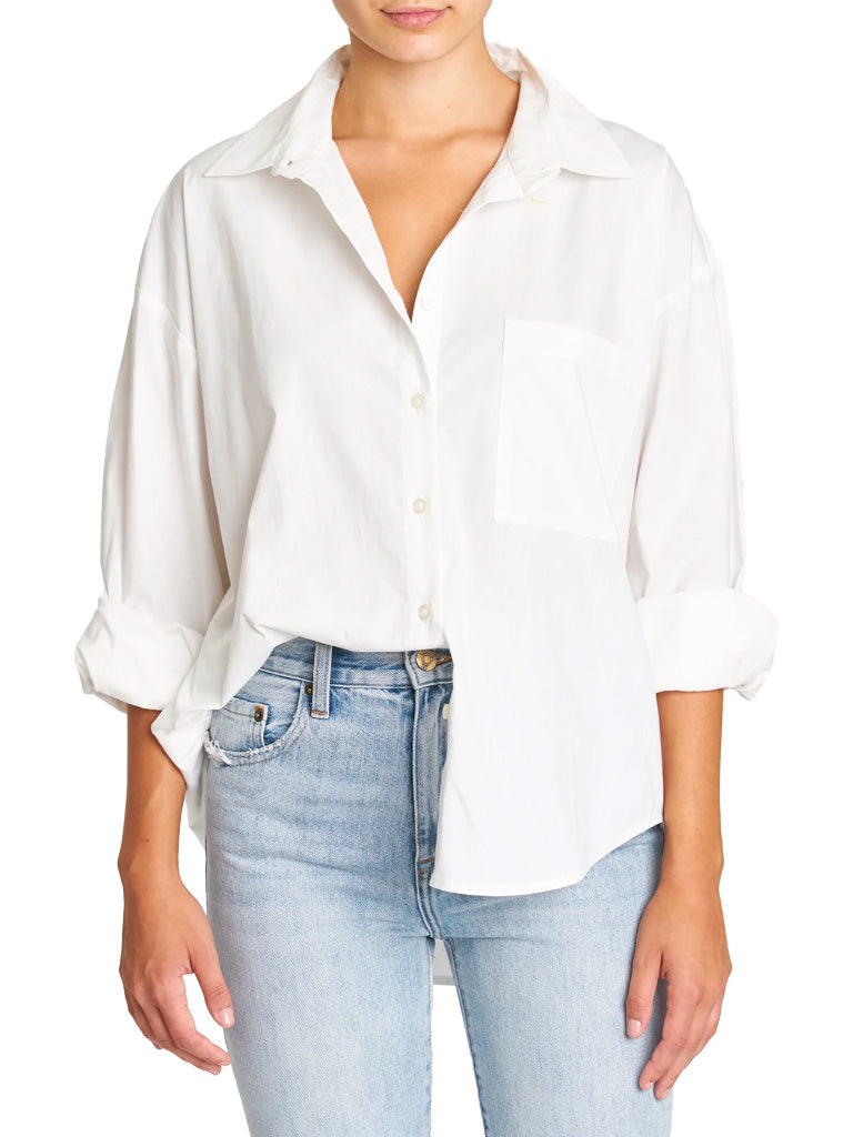 Sloane button down shirt in le blanc