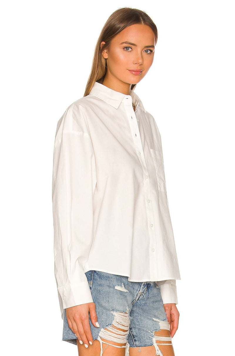 Sloane button down shirt in le blanc