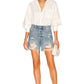 Devin high rise mom cut off shorts in lucca distressed