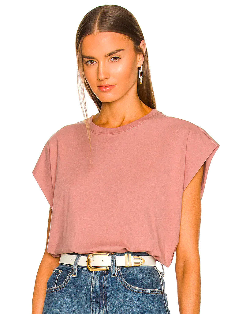 Trina cut off muscle tee in mauve