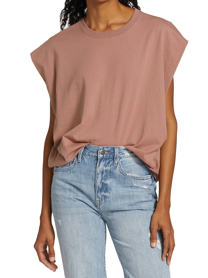 Trina cut off muscle tee in mauve