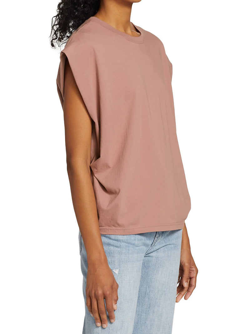 Trina cut off muscle tee in mauve