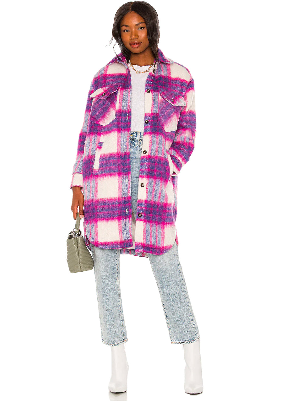 Prime time jacket in fuchsia plaid