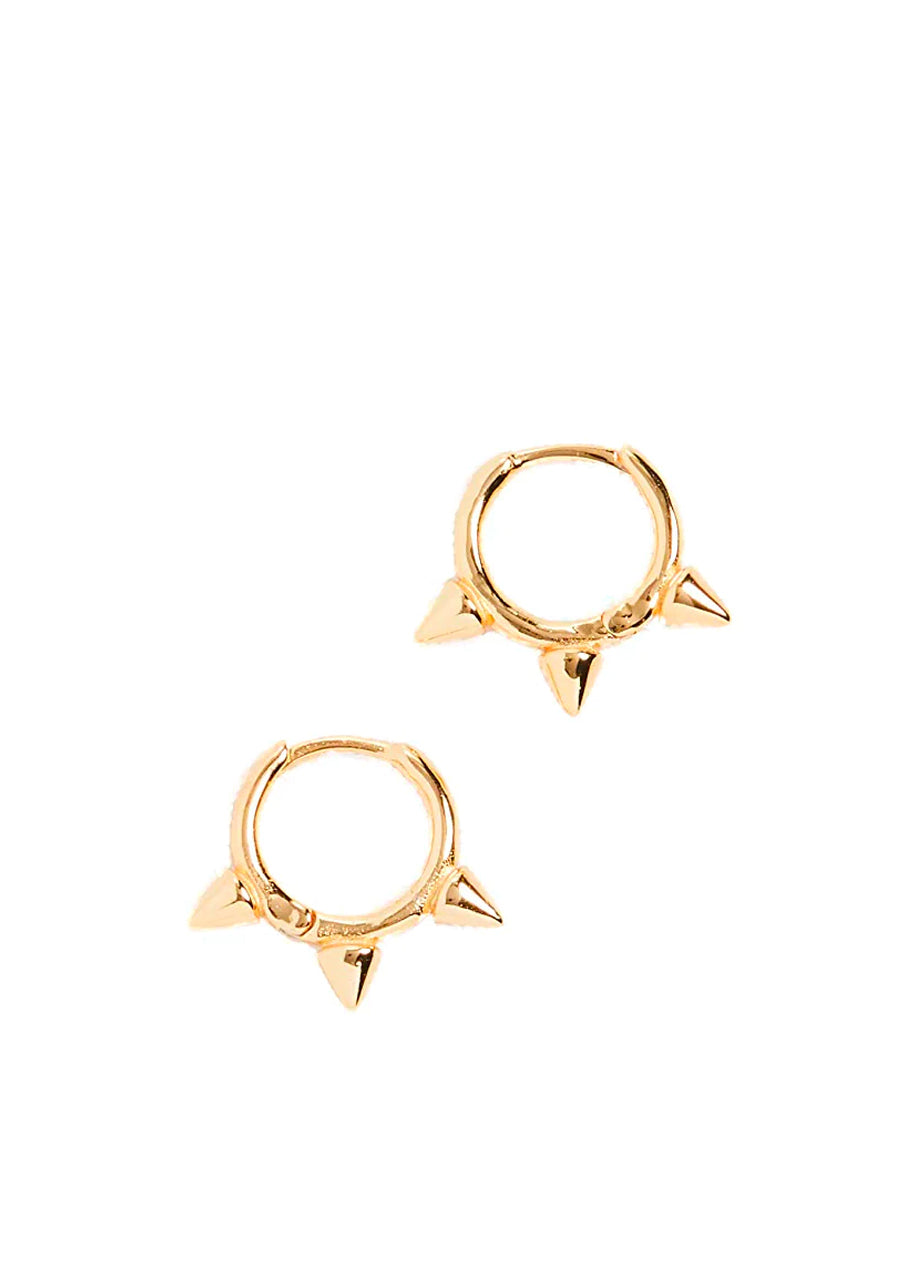 Gold revolver huggie earrings
