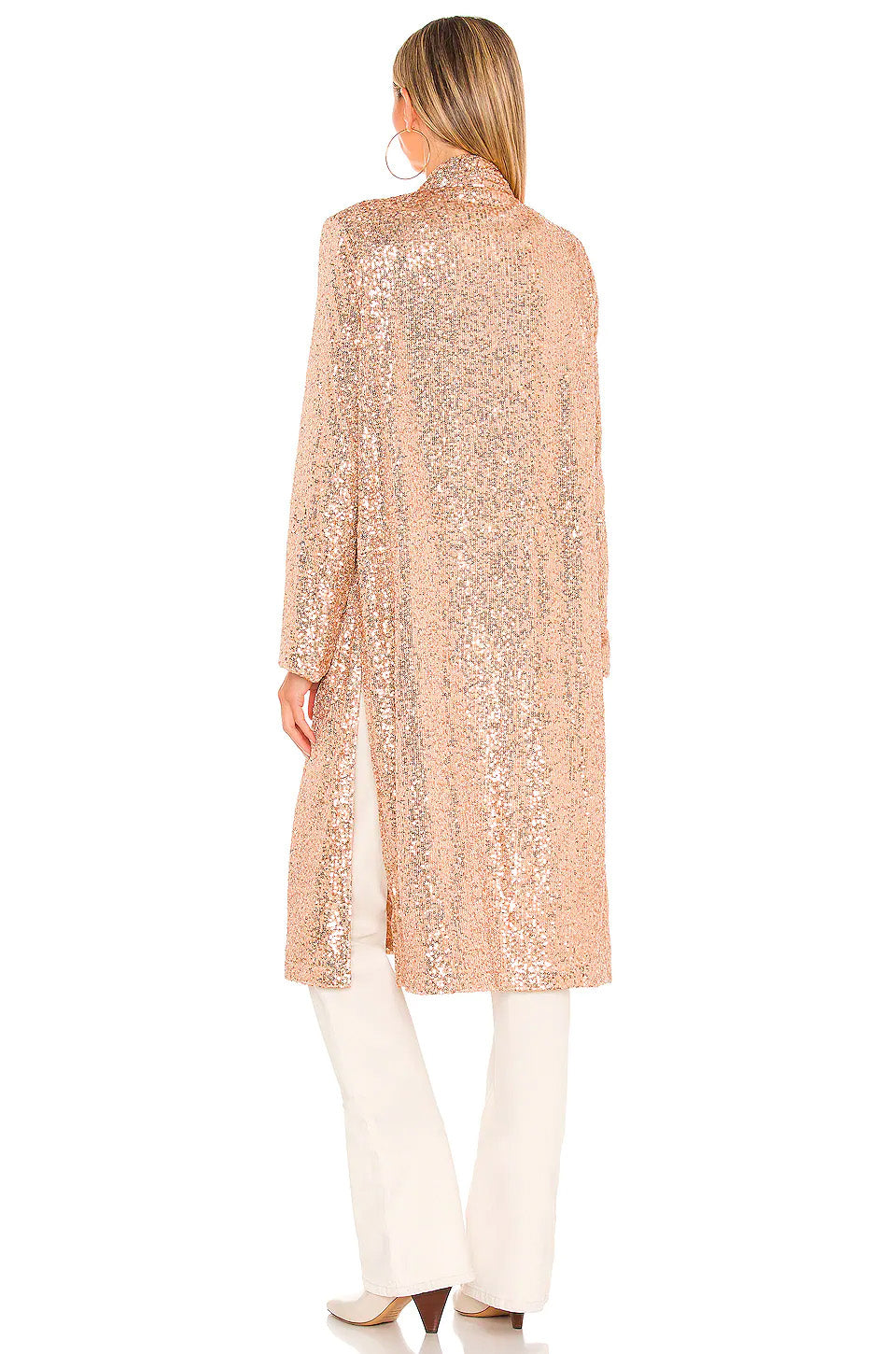 Showstopper sequined duster jacket in rose