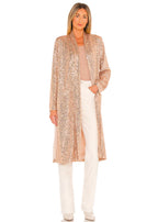 Showstopper sequined duster jacket in rose