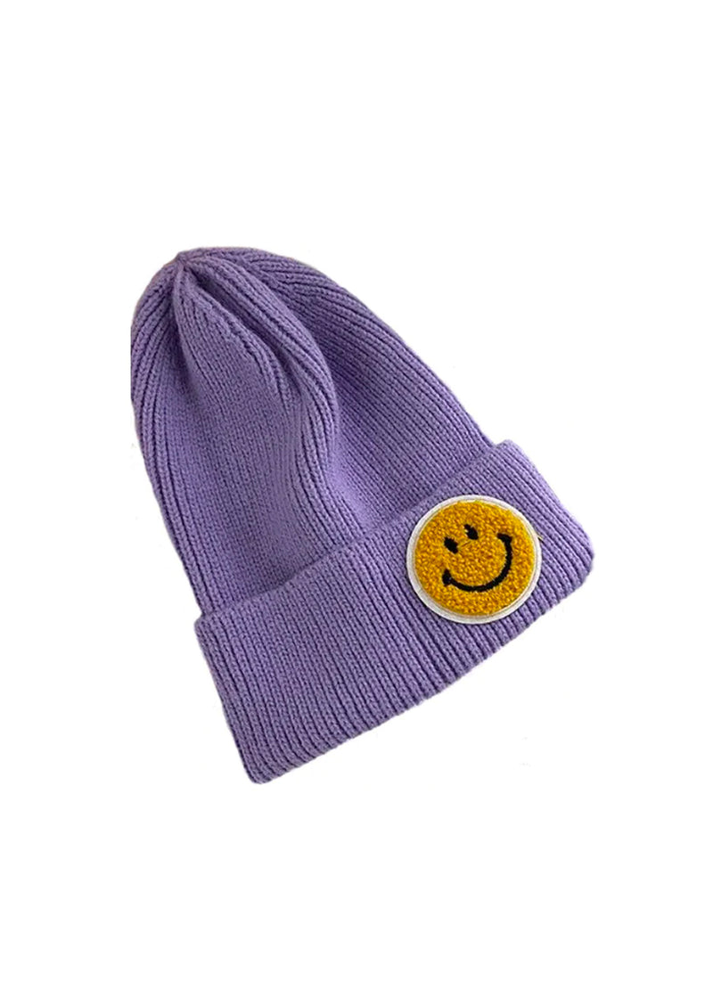 Smiley beanie in purple