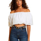 Sonali bubble hem top in white