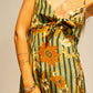 Sophie dress in sunflower stripe moss green