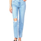 Stella straight with seamed belt loops in gnarley destructed