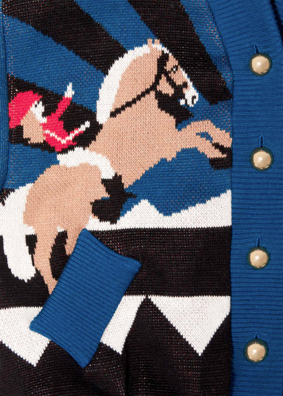 Sunrise rodeo jacquard bomber jacket in western blue