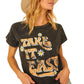 Take it easy graphic tee in charcoal